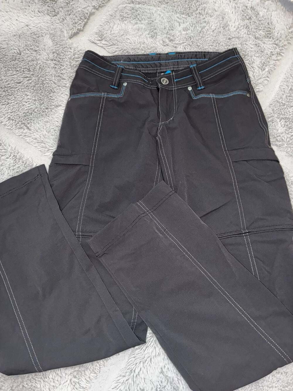 Kuhl Women's Hiking Cargo Pants Size 2 Regular Gray Nylon Spandex